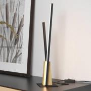 LED-Tischleuchte Panagria, schwarz mit Holzdetail