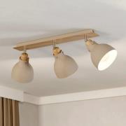 Deckenleuchte Arrecife sand/Holzoptik, dreiflammig