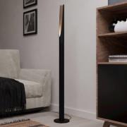 LED-Stehleuchte Barbotto in Schwarz/Eicheoptik