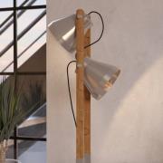 Stehlampe Cawton, Höhe 134,5 cm, stahl/braun, 2-flg. Stahl