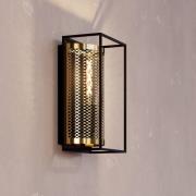 Wandleuchte Nohales, Höhe 32 cm, schwarz/messingfarben