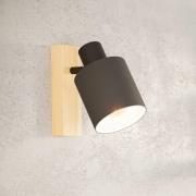 Wandstrahler Batallas, Breite 10 cm, schwarz/holz, Stoff