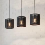 Hängeleuchte Manby, Länge 90 cm, schwarz, 3-flg., Stahl