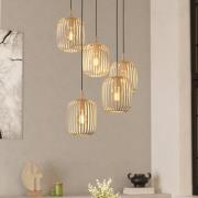 Hängelampe Romazzina, sandfarben, Stahl, Ø 50 cm, 5-flg.