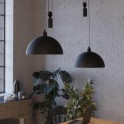 Pendellampe Winkworth, schwarz, Länge 118 cm, Metall, 2-flg.