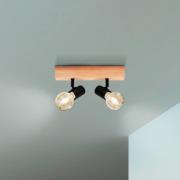 Deckenleuchte Townshend 3 aus Holz, zweiflammig