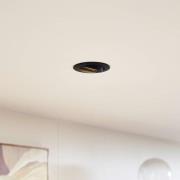 Prios Deckeneinbauleuchte Fibur, schwarz, Zink, Ø 8,2cm, 3er