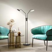 LED-Stehlampe Tallri schwarz Höhe 135 cm 2-flg. CCT Touchdim