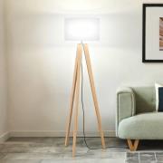 Stehlampe SHINE-WOOD, weiß/nickel/eiche, Höhe 164 cm 3 x E27