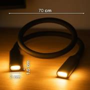 LED-Akku-Leselampe Lasse, schwarz, Länge 70 cm, Kunststoff