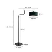 Stehlampe Bloeba, schwarz/grün, Höhe 165 cm, Velours