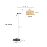 Stehlampe Bloeba, schwarz/braun, Höhe 165 cm, Seegras