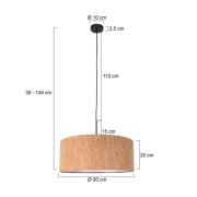 Hängelampe Sparkled Light, braun, Ø 50 cm, Kork