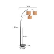 Stehlampe Sparkled Light, schwarz/braun, 180 cm, Kork, 3-fl.
