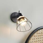 Wandlampe Jerome, Ø 14 cm, 1-flammig, schwarz matt, Schalter