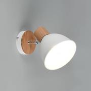 Deckenleuchte Delume, weiß, Ø 15 cm, 1-flg., Metall/Holz