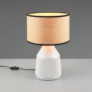 Tischlampe Formentera, weiß/beige, Höhe 43 cm Keramik/Papier