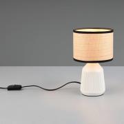 Tischlampe Formentera, weiß/beige, Höhe 27 cm Keramik/Papier
