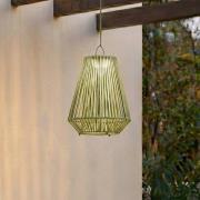 Lindby LED-Solarhängelampe Austas, grün, Ø 32 cm, USB, IP54