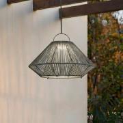 Lindby LED-Solarhängelampe Austas, grau, Ø 50 cm, USB, IP54