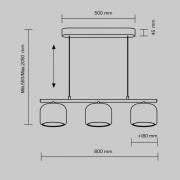 Maytoni LED-Hängeleuchte Spirito, 3-flammig, weiß, Glas, dim