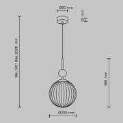 Maytoni Hängeleuchte Tavo, beige, Travertin/Glas, Ø 20 cm