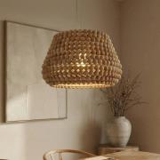 Lucande Hängeleuchte Melori, Holz, naturfarben, Ø 51 cm, E27