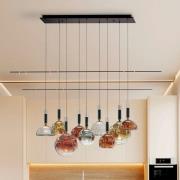 LED-Hängelampe Charlize II 9-fl., Triac-dim, Glas vierfarbig