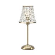 Tischleuchte Liora, altmessing/klar, dimmbar, Ladestation