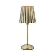 Tischleuchte Celia, altmessing, dimmbar, E14, Ladestation