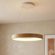 LED-Hängeleuchte Niseko II, Fernbedienung, Ø 38cm holzfarben