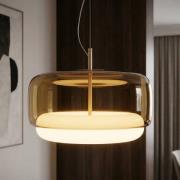 LED-Hängelampe Jube SP G, braun/weiß, 3.000K, DIM2