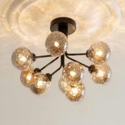 Nuura Deckenleuchte Apiales 9, Ø 60 cm, schwarz/rauchgrau