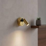 Ideal Lux LED-Wandstrahler Bean, Ø 7 cm, messingfarben