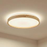Lindby Smart LED-Deckenleuchte Mirren Holz Ø49,5cm CCT Tuya