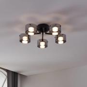 LED-Deckenlampe Copillos, schwarz Ø 66 cm Glas/Metall 5-flg.
