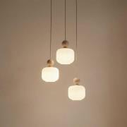 Pendelleuchte Ballo, 3-flammig, weiß, Glas, Ø 35 cm