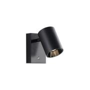 LED-Wandlampe Melina, schwarz Ausladung 12 cm Metall dimmbar