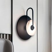 LED-Wandlampe Samira, schwarz, Ø 25 cm, Kunststein/Metall