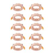 Prios Deckeneinbauleuchte Fibur, kupfer, Zink, Ø8,2 cm, 10er