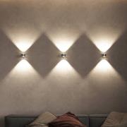 Puk Mini Wall+ LED, Linsen klar, chrom