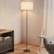 Stehleuchte Chelsea, braun/weiß, Höhe 150 cm, Metall/Stoff