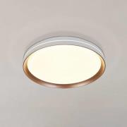 LED-Deckenlampe Saucer, weiß/latte, Ø 39 cm, Eisen/Acryl