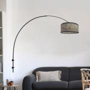 Wandleuchte Sparkled Light, schwarz/Geflecht schwarz-holz