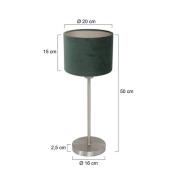 Tischleuchte Noor, stahl/Velours grün, Höhe 50 cm, E27
