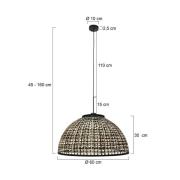 Hängelampe Sparkled Light 4477ZW, Bambusgeflecht, Ø 60 cm