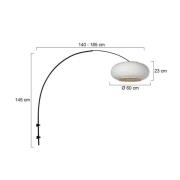 Wandleuchte Sparkled Light 4619ZW, schwarz/Leinen weiß