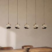 Lucande LED-Pendellampe Hayley, schwarz, 5-flg., länglich