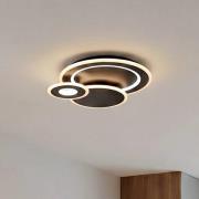 Lindby LED-Deckenlampe Briar, schwarz, Metall, Fernbedienung