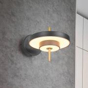 LED-Wandlampe Keaton, schwarz/goldfarben Ø 20 cm Metall, CCT